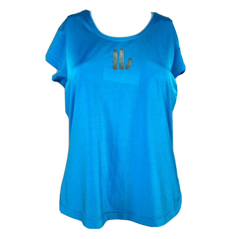 Jamie Sadock Shirt Women Sz M Blue Short Sleeve Pocket Pullover Golf Tee Stretch